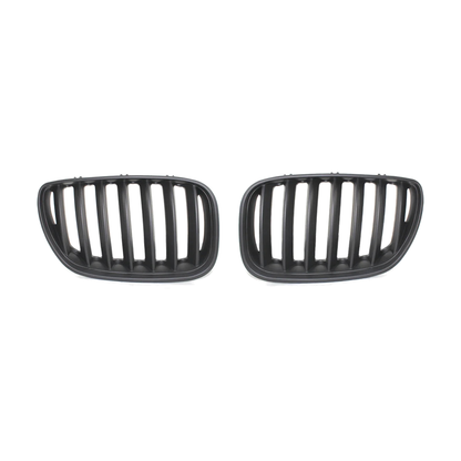 Matte black kidney grille pair for BMW X5 E53 LCI (2004-2006), front view