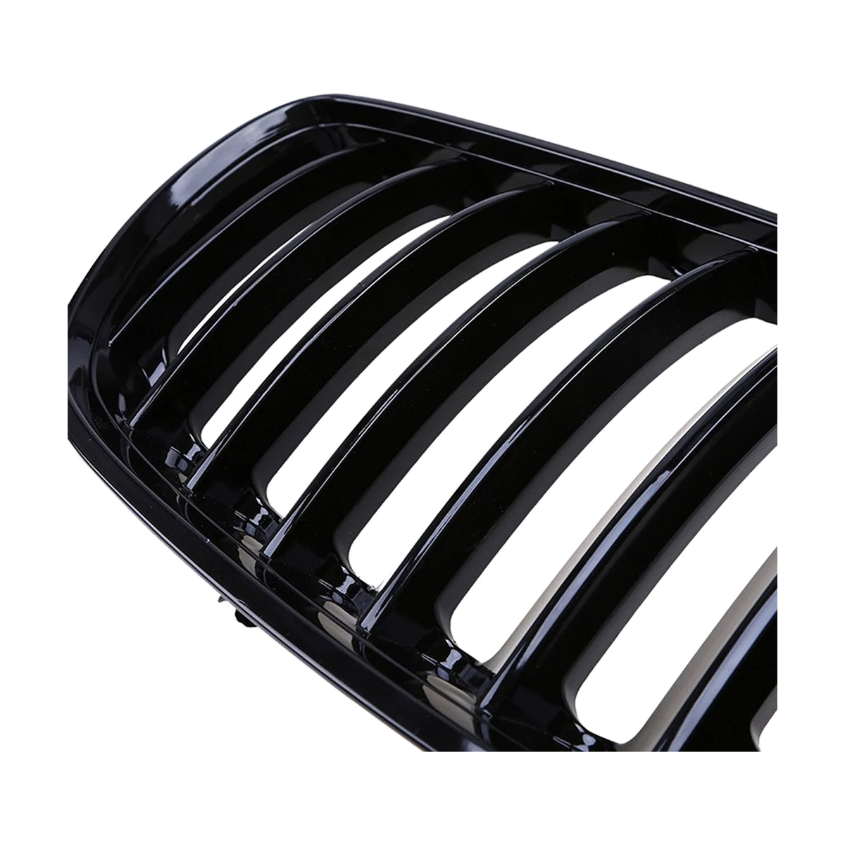 Gloss black kidney grille slat detail for BMW X5 E53 LCI (2004-2006), close-up