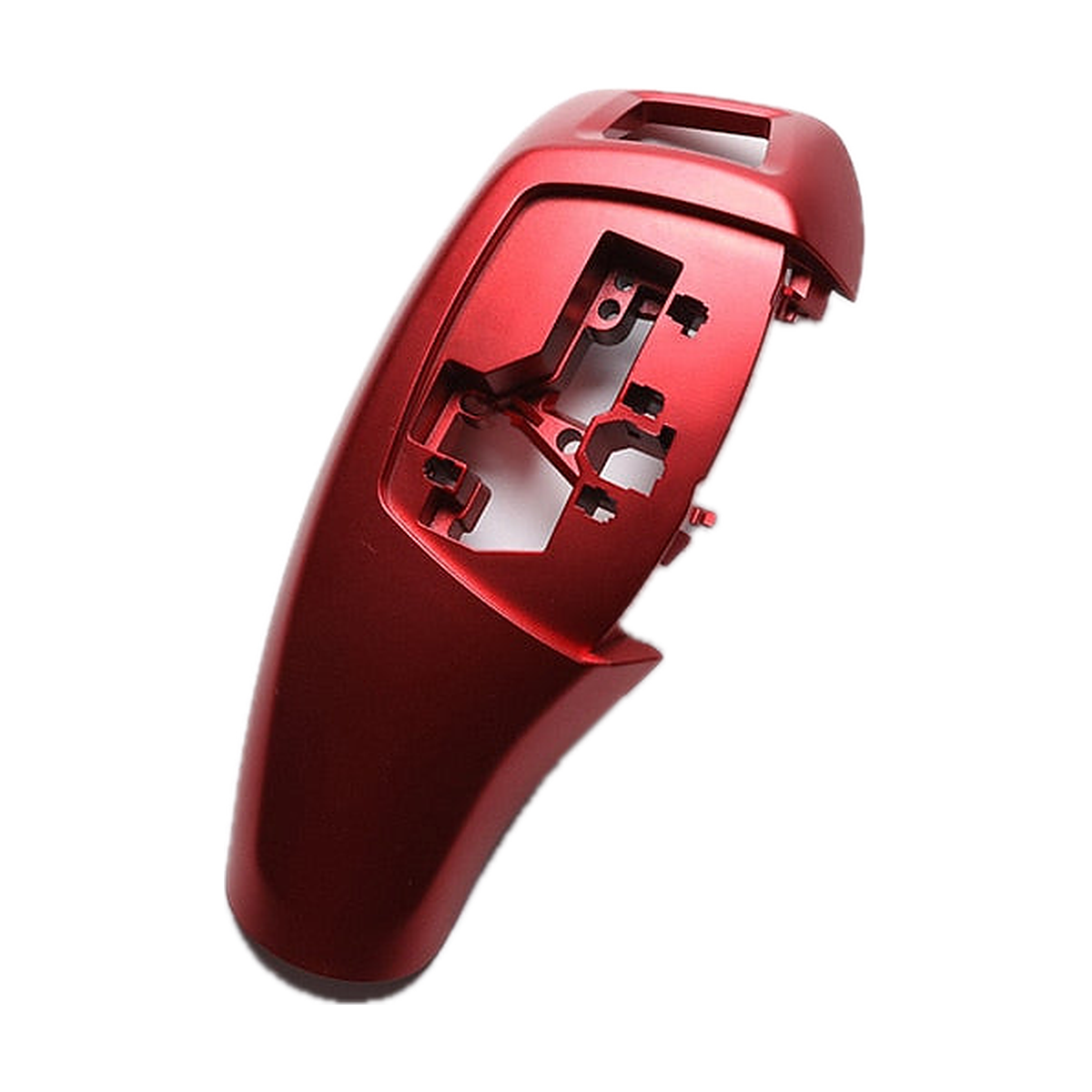 Red gear selector cover, Style A RHD, angled view for BMW 1-6 Series, X3, X4 F20/F30/F10