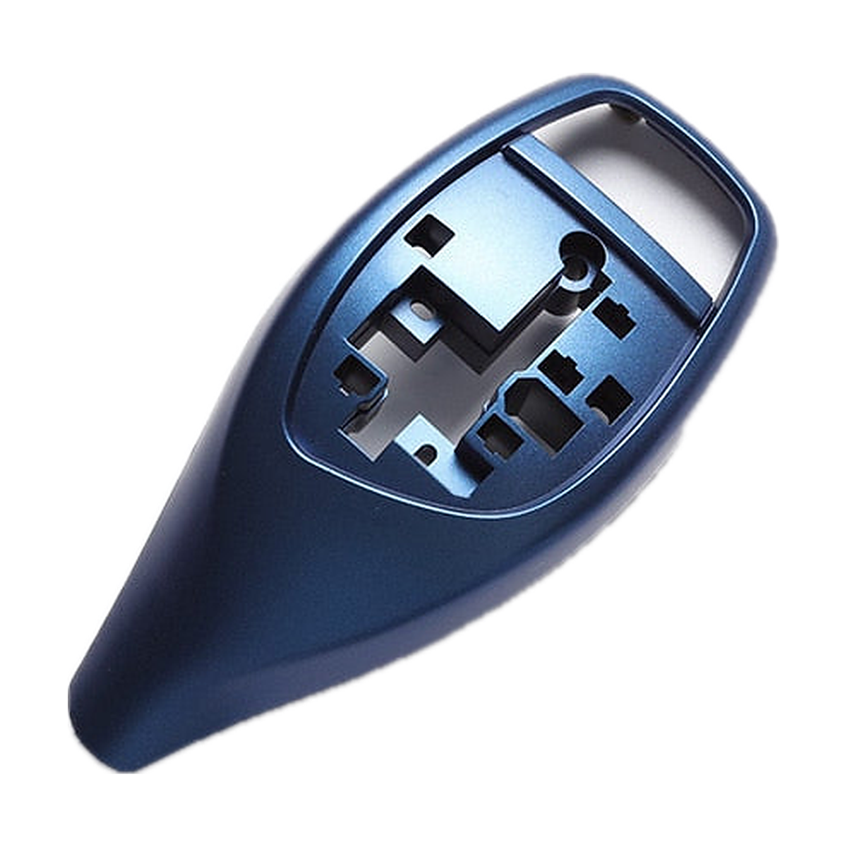 Blue gear selector cover, Style B LHD, angled view for BMW 1-6 Series, X3, X4 F20/F30/F10