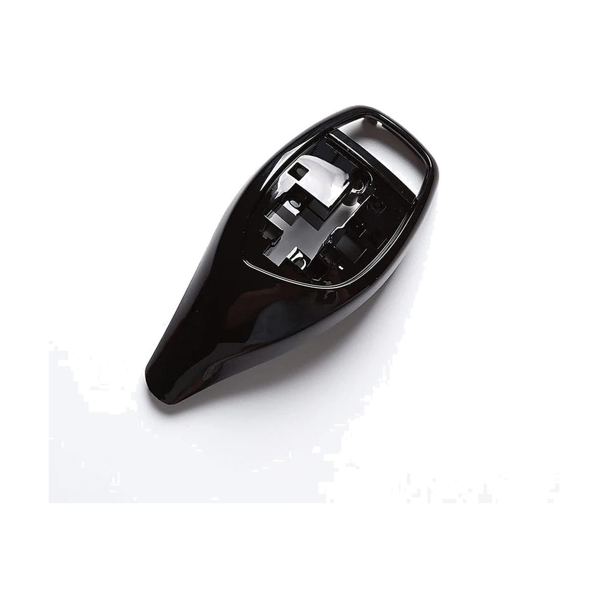 Glossy black sport gear selector cover, angled view, for BMW F20, F30, F32, F10, X3 F25 (2013-2017)