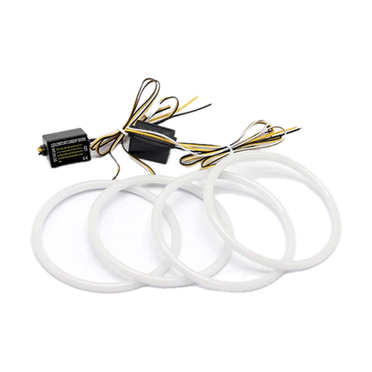 Switchback white and yellow LED angel eye ring kit with control modules for BMW E30, E32, E34 (1982-1996)
