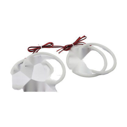 White LED angel eye ring kit with wiring harness for BMW E30, E32, E34 (1982-1996)