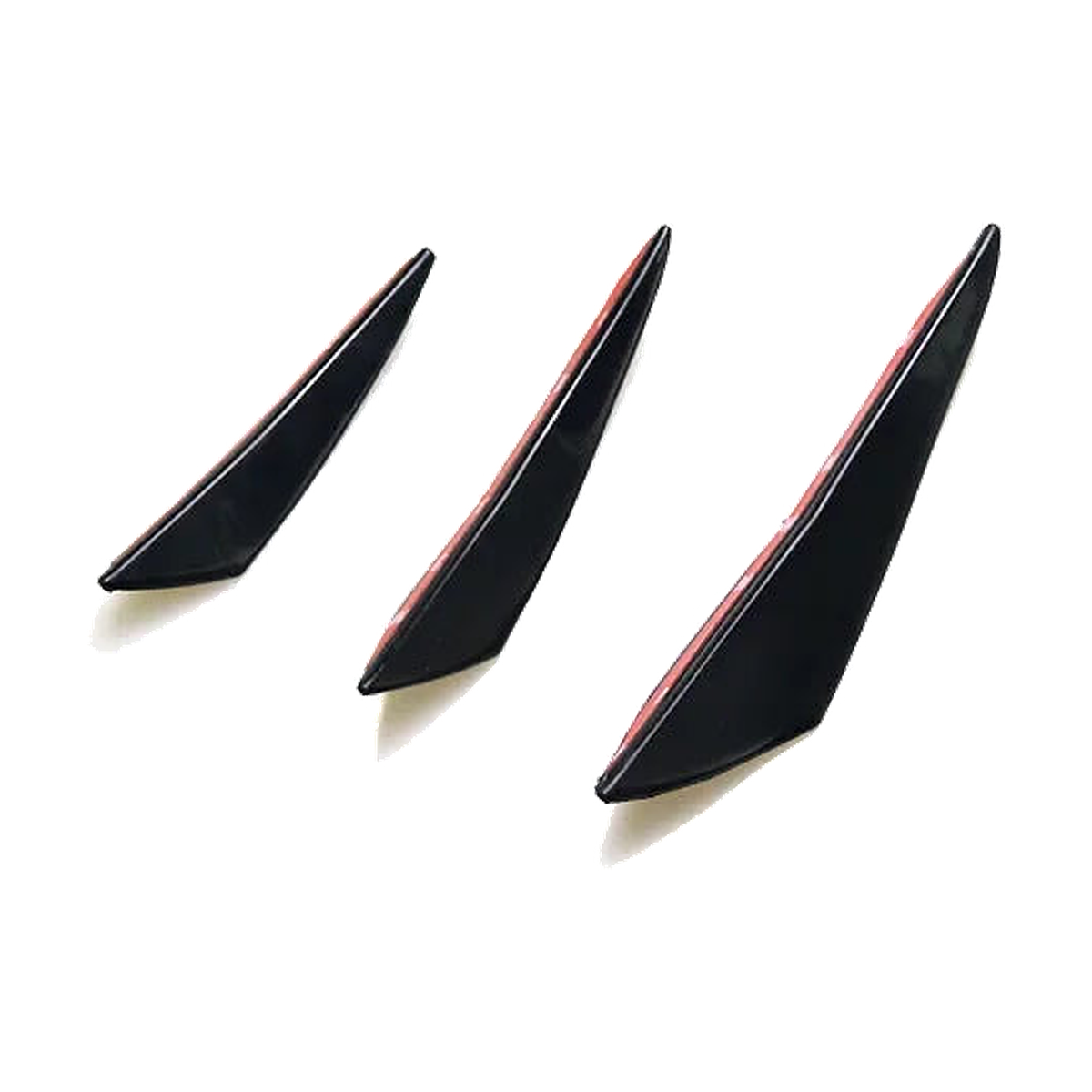 Canard fin size comparison, small medium and large, universal fit for BMW