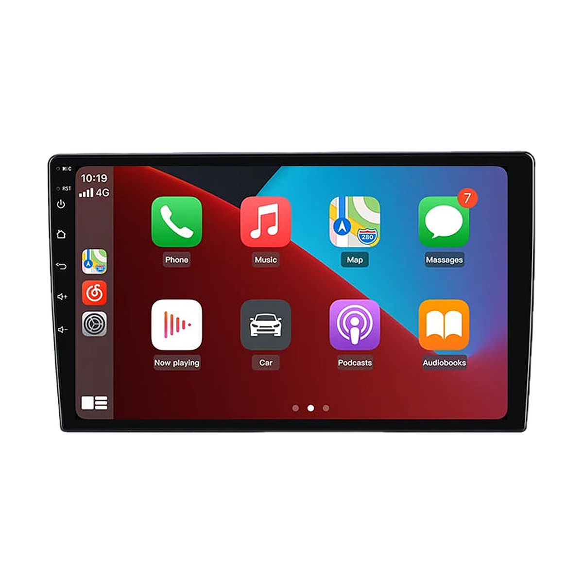 Linux system 9 inch head unit running CarPlay, front view, for BMW 3 Series E46