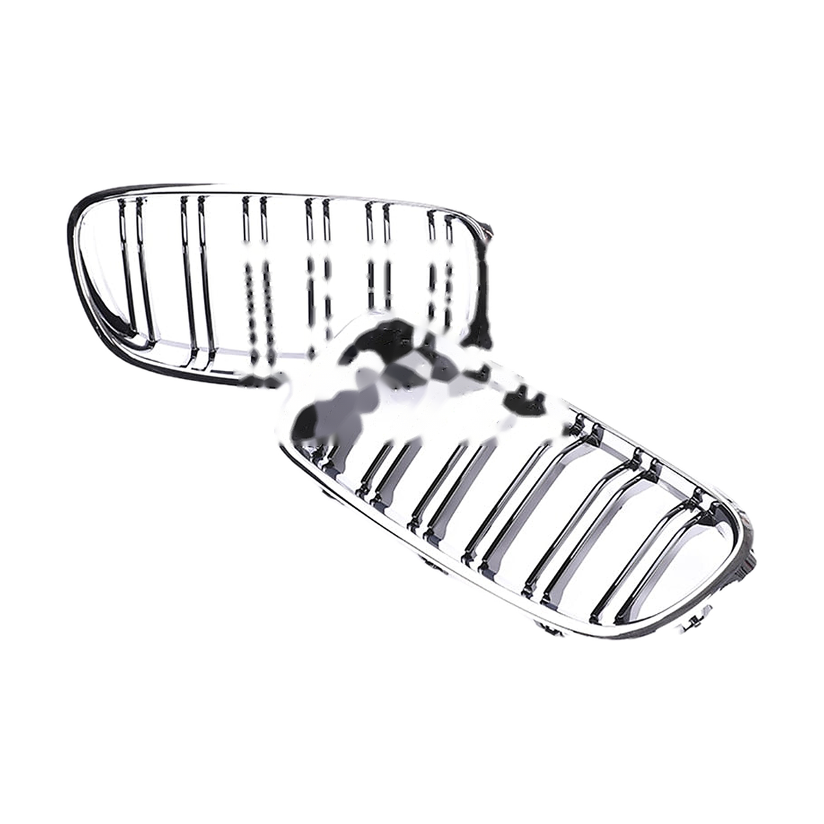 Dual slat kidney grille pair, chrome frame with black slats, for BMW 3 Series F30 / F31 / F35 (2011-2019)