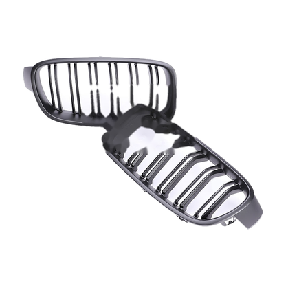 Dual slat kidney grille pair, matte black, for BMW 3 Series F30 / F31 / F35 (2011-2019)