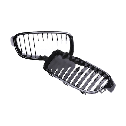 Single 11 slat kidney grille pair, glossy black, for BMW 3 Series F30 / F31 / F35 (2011-2019)