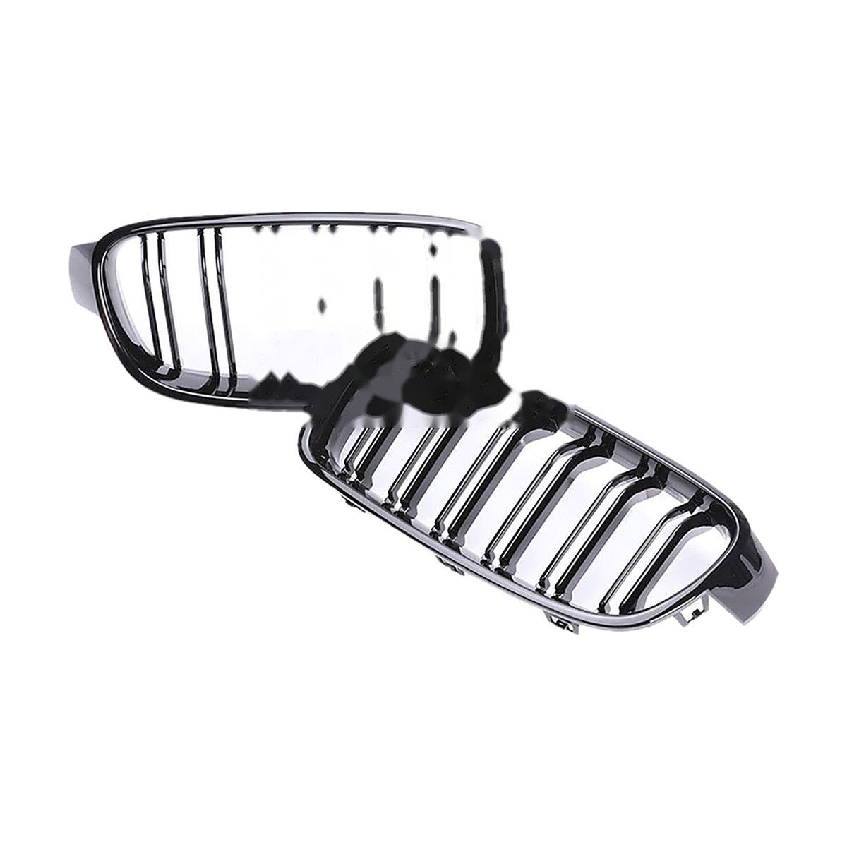 Dual slat kidney grille pair, glossy black, for BMW 3 Series F30 / F31 / F35 (2011-2019)