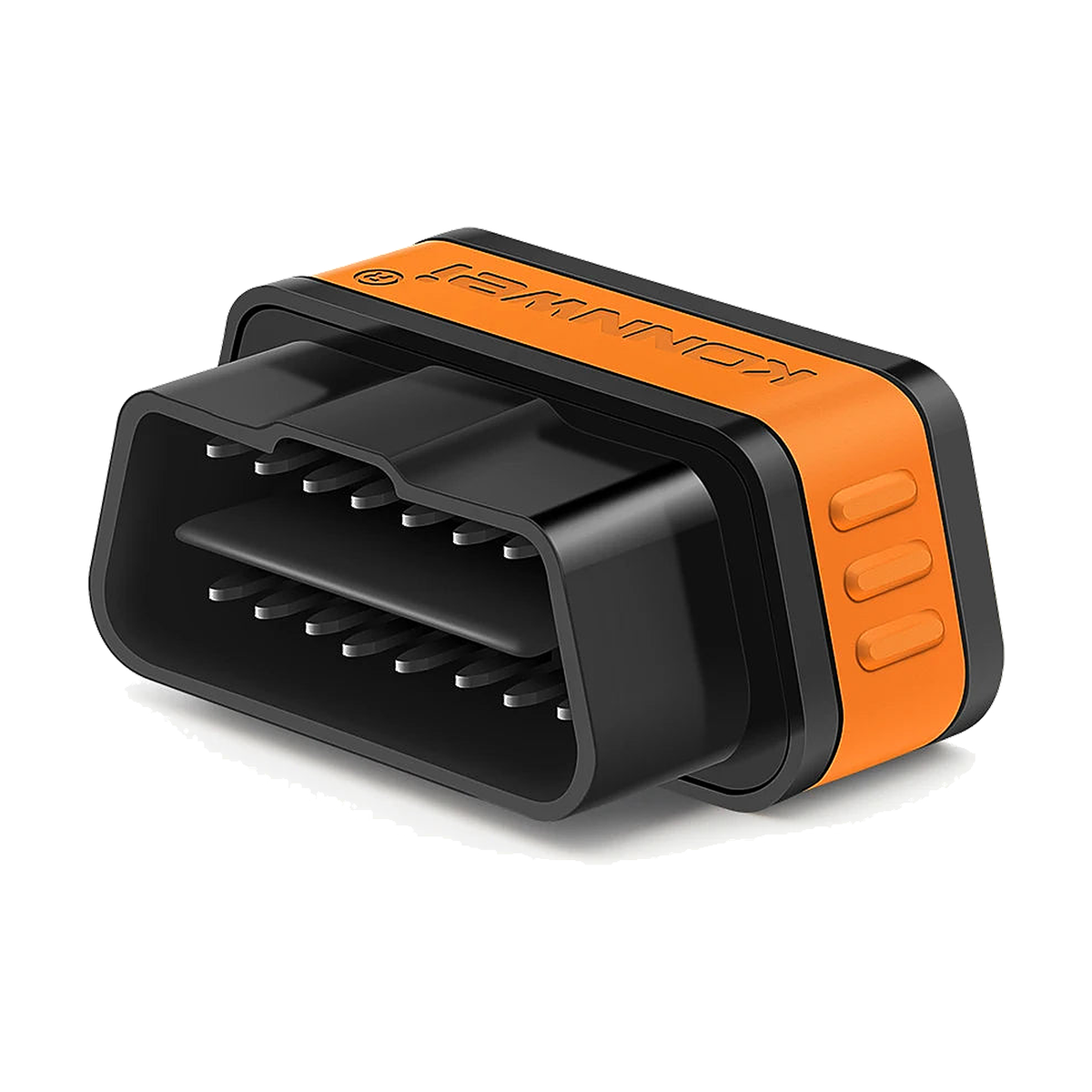 Konnwei KW901 Bluetooth 5.0 OBD2 scanner, 16 pin OBDII connector detail, universal fit for BMW