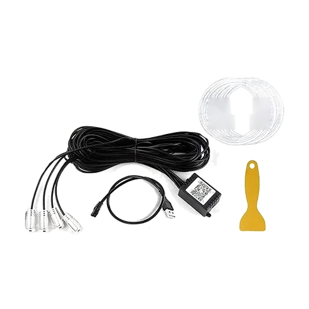 4-in-1 RGB fiber-optic ambient light kit, 6 m strands with USB power adapter, universal fit for BMW