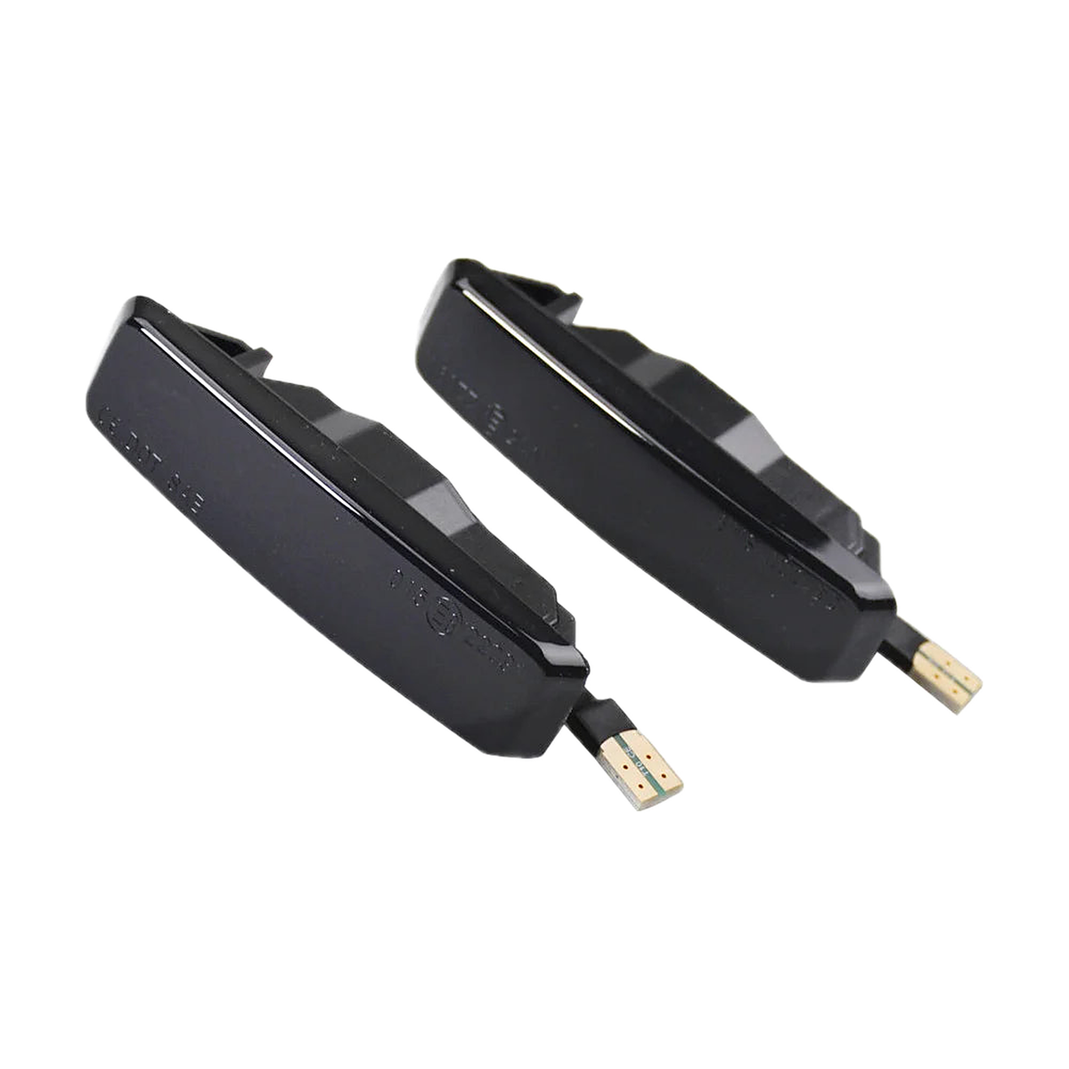 Smoked lens sequential LED side indicator pair, rear view of housing, for BMW 5 Series E39 1995 2003