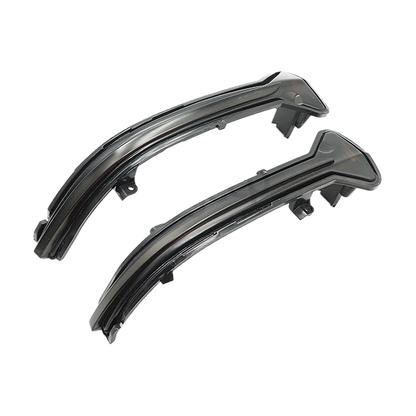 Sequential LED mirror indicators, angled view of the curved lenses, for BMW G20 / G22 / G30 / G11