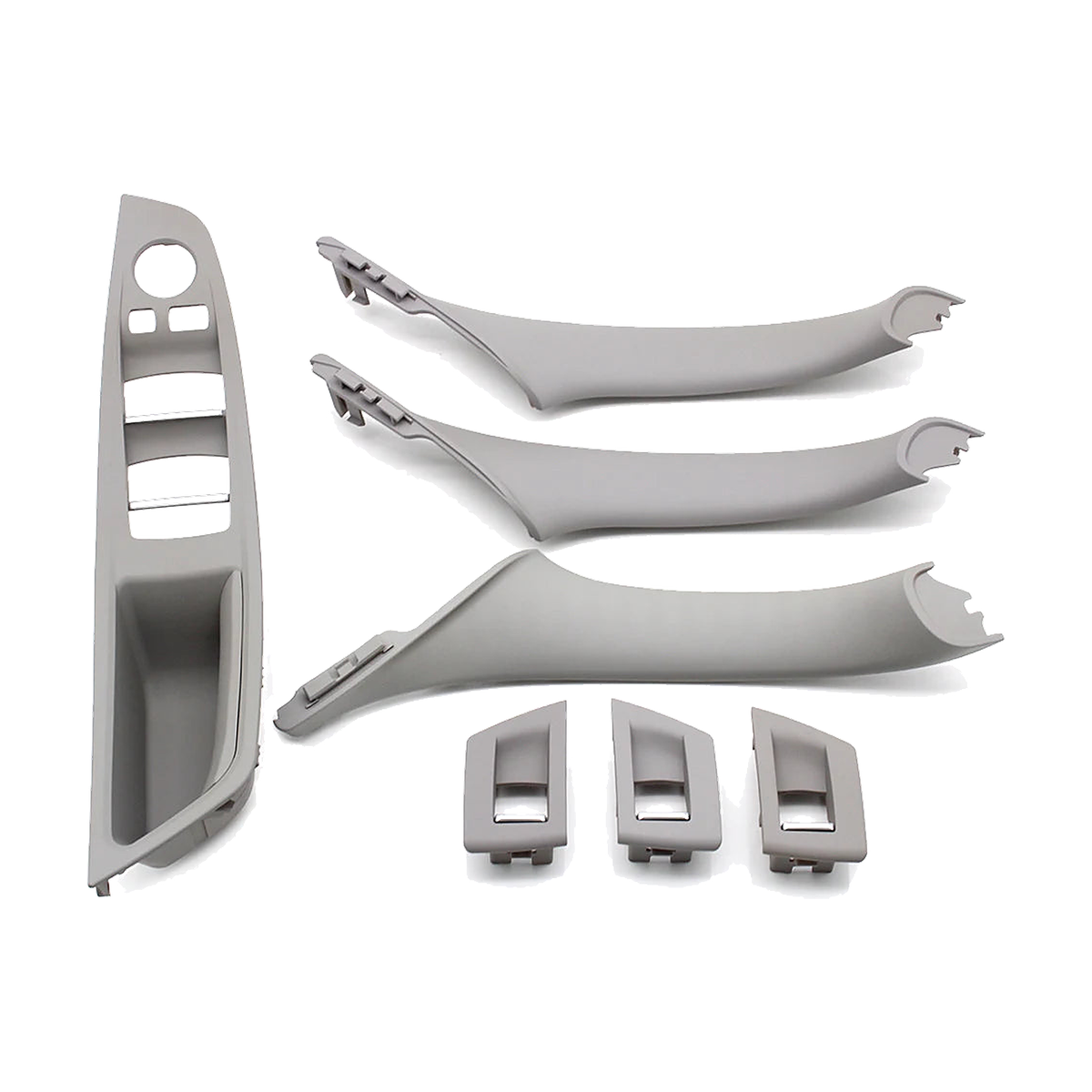 Gray door pull handle and armrest trim set, left hand drive, for BMW 5 Series F10 / F11