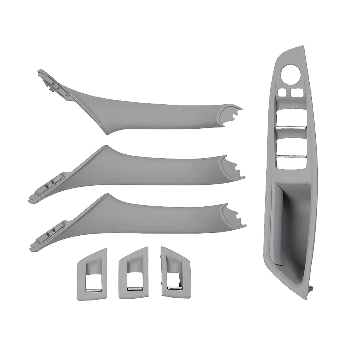 Gray door pull handle and armrest trim set, right hand drive, for BMW 5 Series F10 / F11