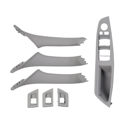 Gray door pull handle and armrest trim set, right hand drive, for BMW 5 Series F10 / F11