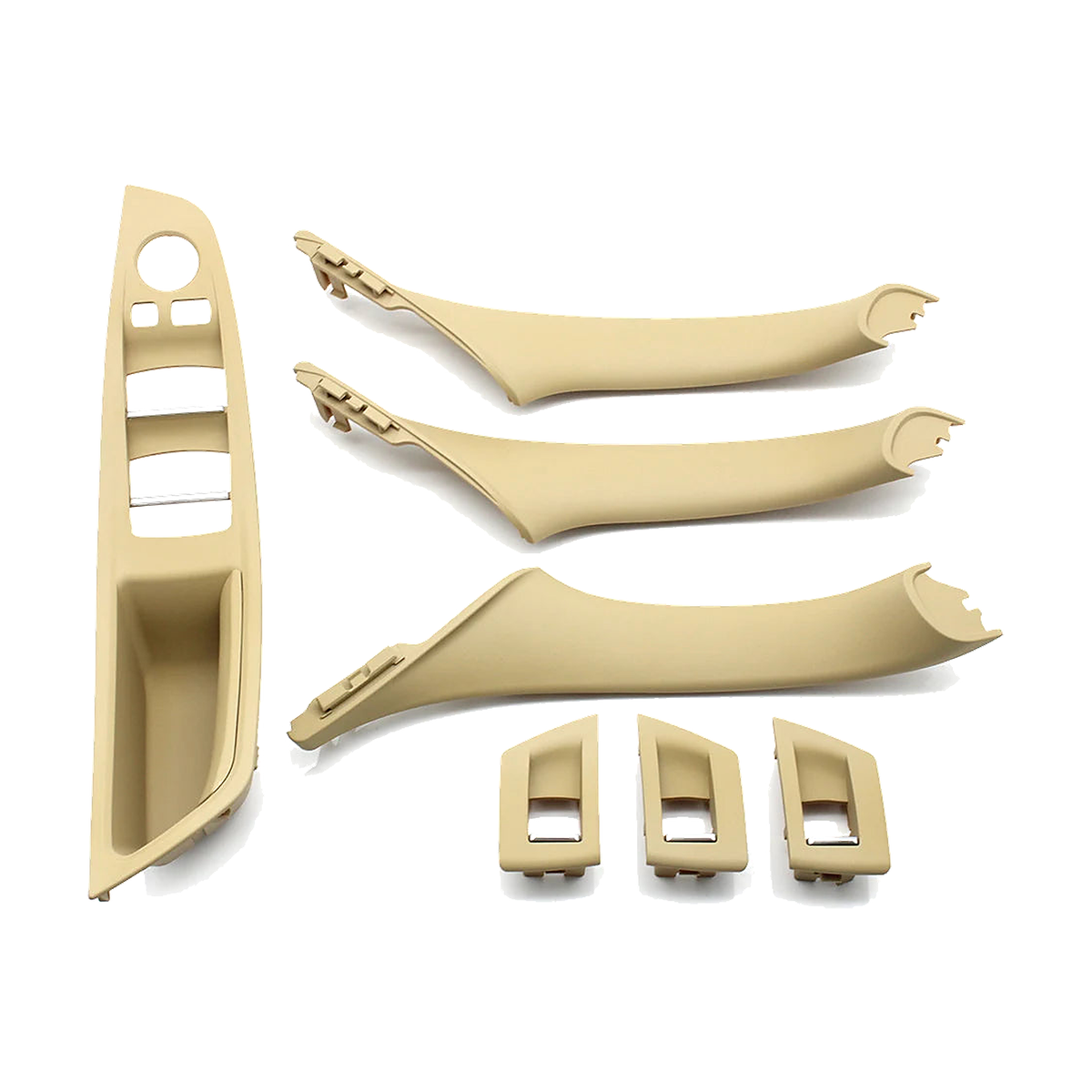 Beige door pull handle and armrest trim set, left hand drive, for BMW 5 Series F10 / F11