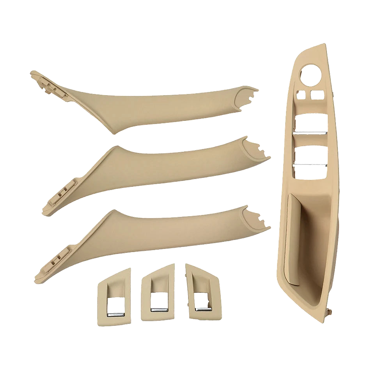 Beige door pull handle and armrest trim set, right hand drive, for BMW 5 Series F10 / F11