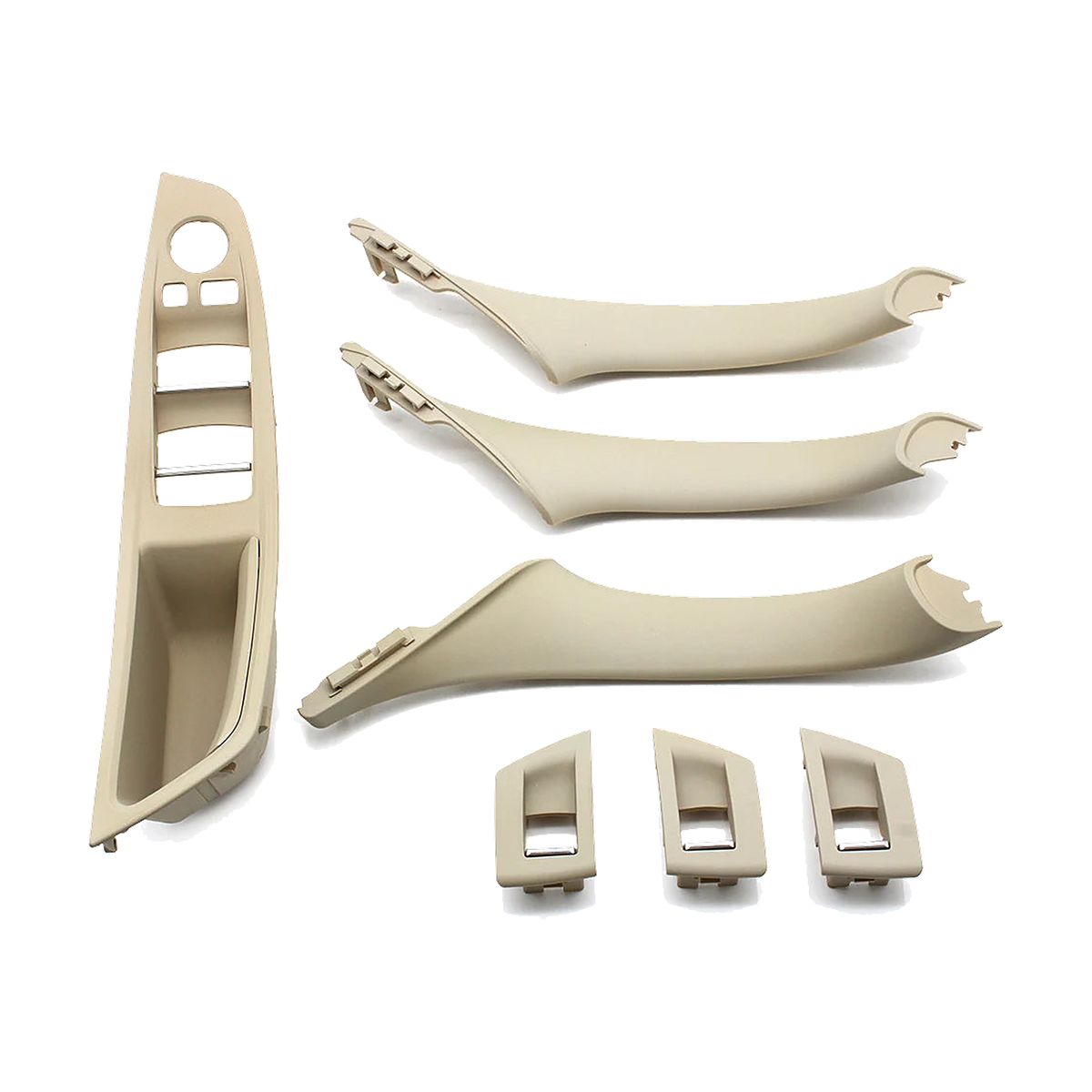 Oyster door pull handle and armrest trim set, left hand drive, for BMW 5 Series F10 / F11