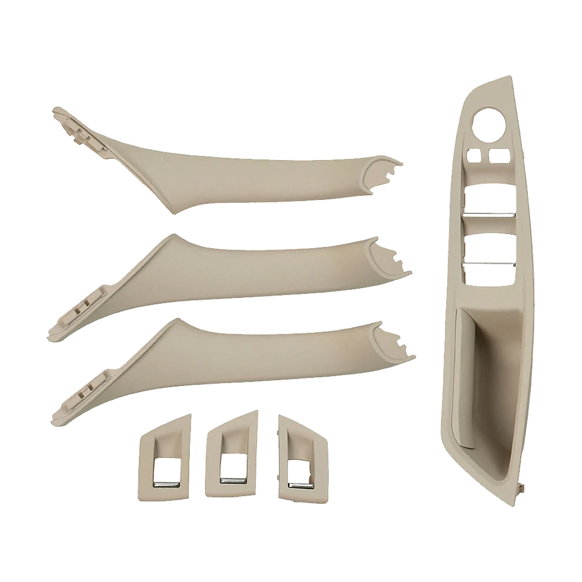 Oyster door pull handle and armrest trim set, right hand drive, for BMW 5 Series F10 / F11