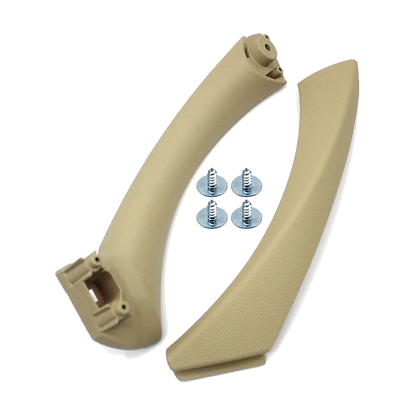 Beige left door pull handle kit with inner handle, cover and screws for BMW E90 / E91 / E92