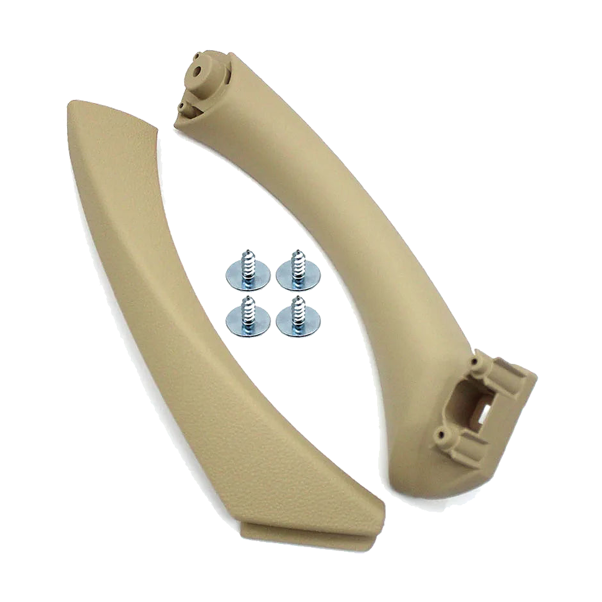 Beige right door pull handle kit with inner handle, cover and screws for BMW E90 / E91 / E92