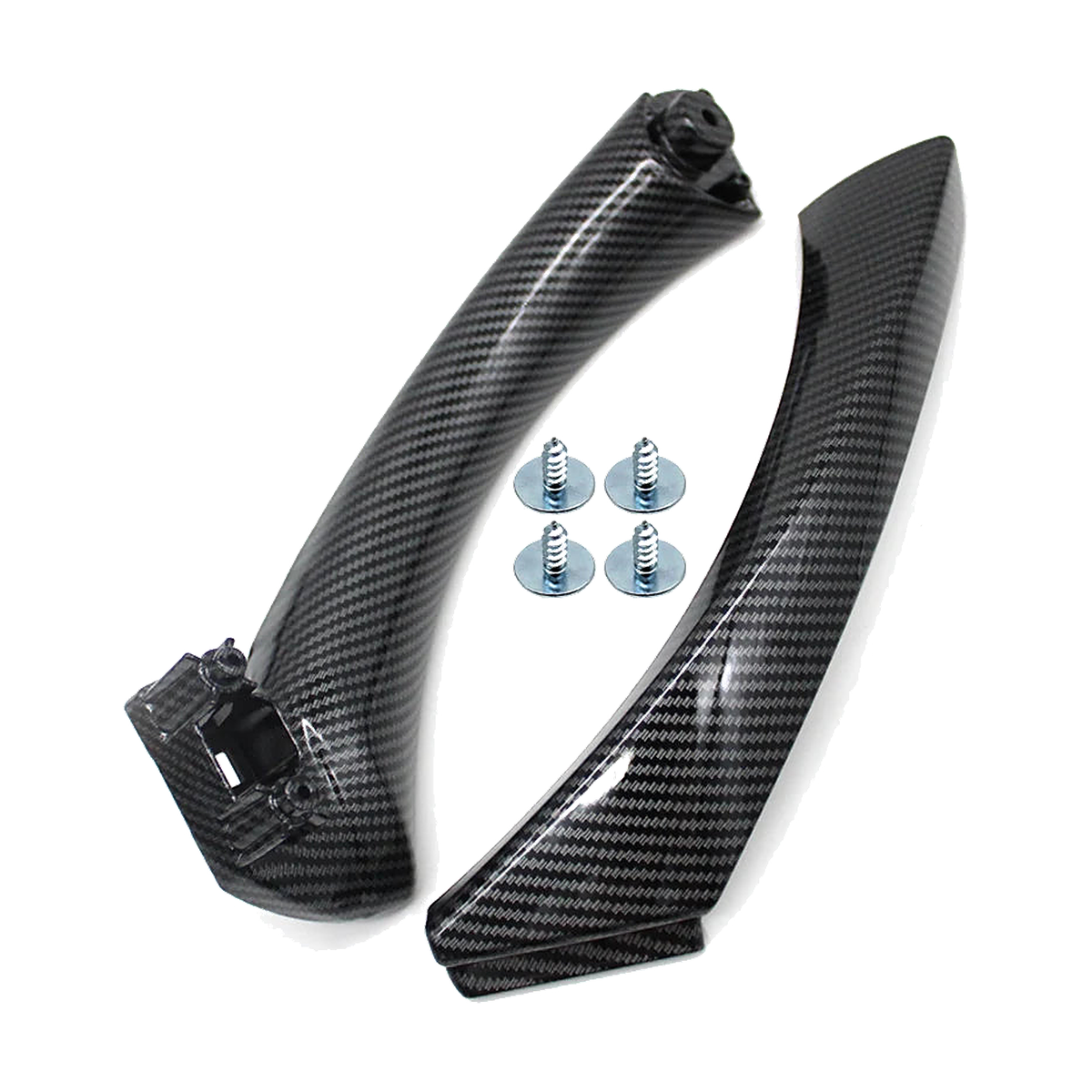 Carbon fiber look left door pull handle kit with inner handle, cover and screws for BMW E90 / E91 / E92