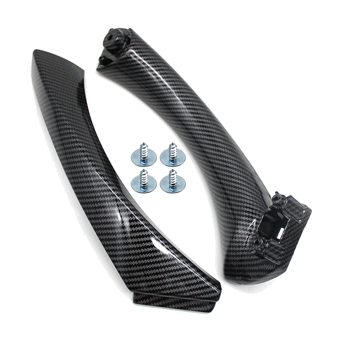 Carbon fiber look right door pull handle kit with inner handle, cover and screws for BMW E90 / E91 / E92