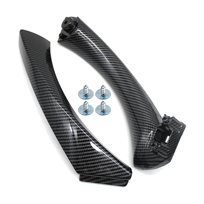 Carbon fiber look right door pull handle kit with inner handle, cover and screws for BMW E90 / E91 / E92