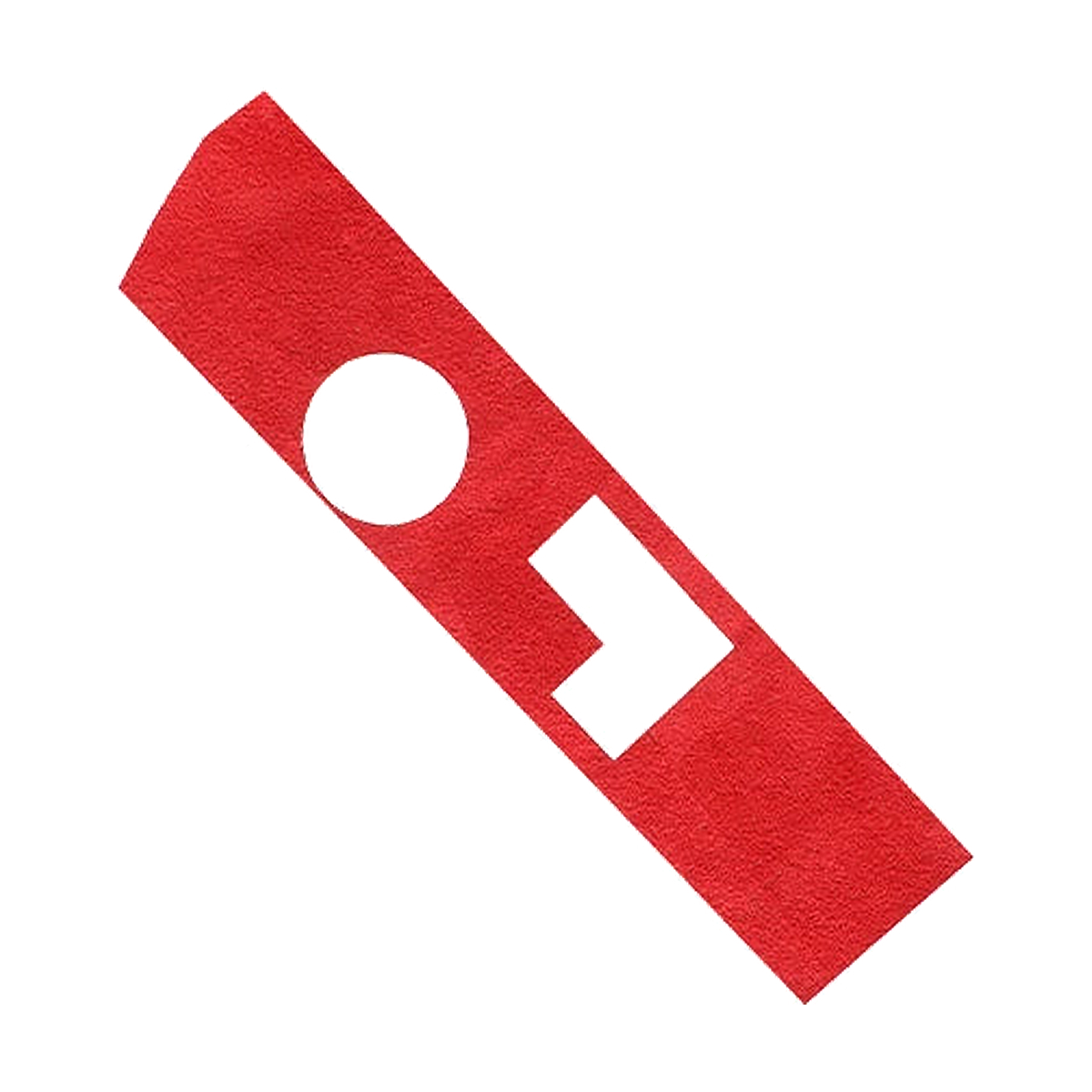 Red suede gear shift panel cover, left hand drive, flat view, for BMW G20 / G22 / G01 / G05