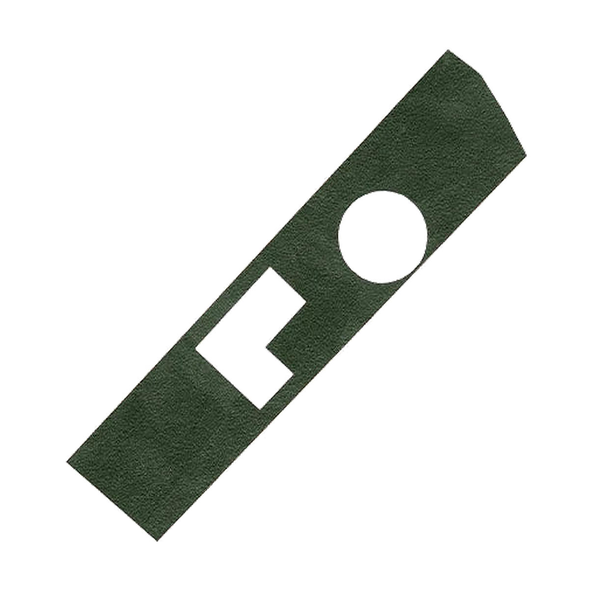 Green suede gear shift panel cover, right hand drive, flat view, for BMW G20 / G22 / G01 / G05