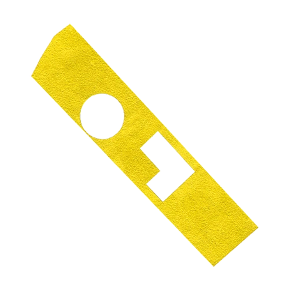 Yellow suede gear shift panel cover, left hand drive, flat view, for BMW G20 / G22 / G01 / G05