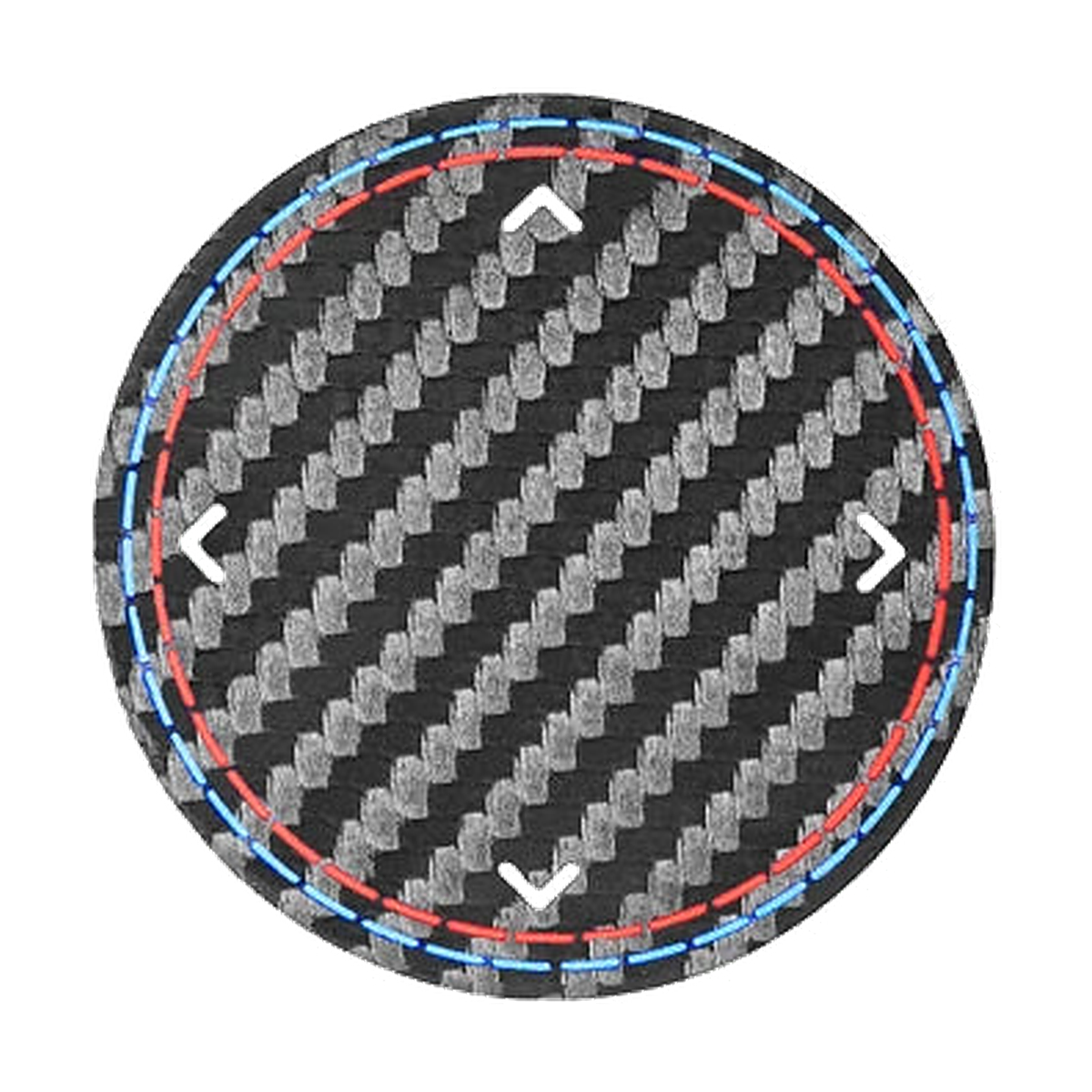 Carbon-look leather iDrive knob cover, 4.6 cm, for BMW F20, F30, F32, F10, G20 (from 2011)