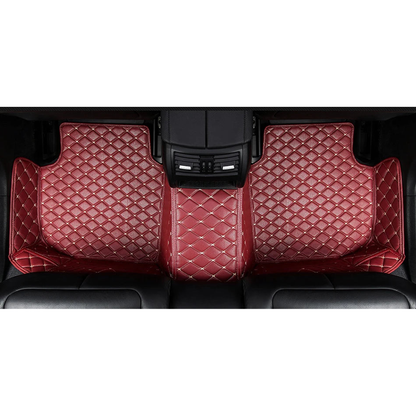 Rear seat floor mat detail, claret red faux leather, for BMW 4 Series F32 / G22