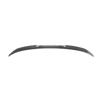 Carbon-look MP-style trunk lid spoiler for BMW 2 Series F74 (2024+), rear angle view