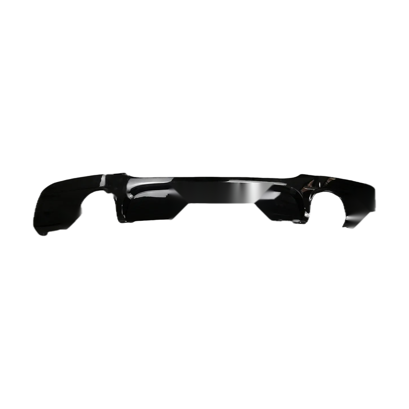 Gloss black M Performance-style rear diffuser, front angled view, for BMW 3 Series E90, E91 M Sport (2005-2012)