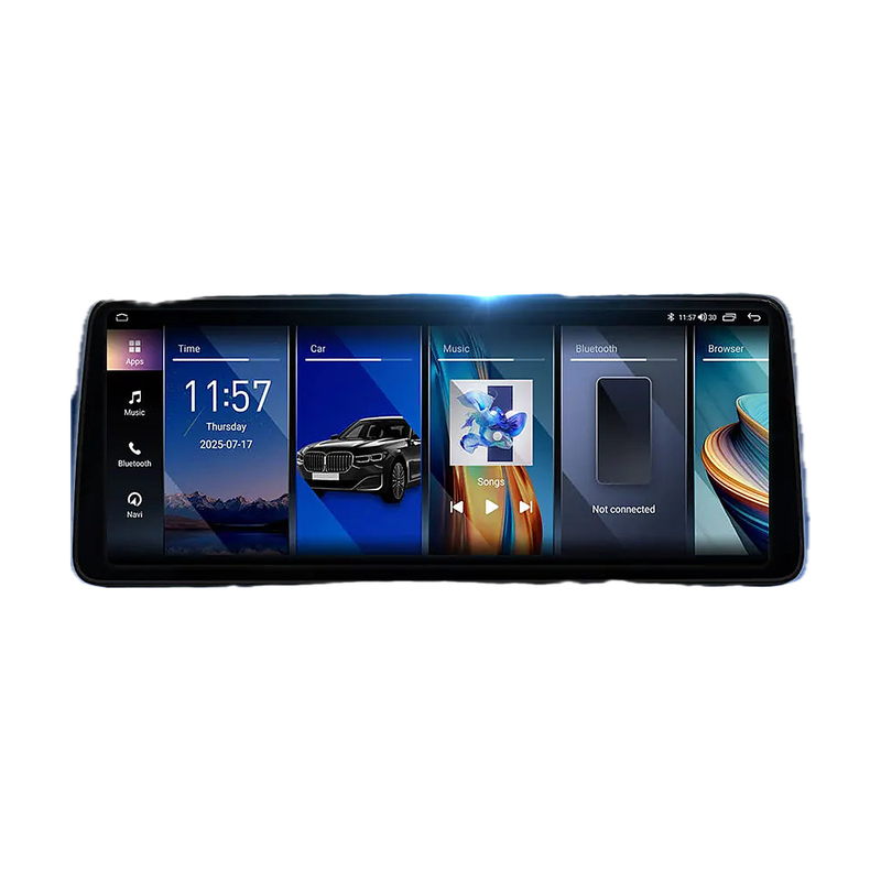 Android CarPlay head unit with app menu screen for BMW X3 G01 / X4 G02 NBT EVO 2018 to 2022, front view