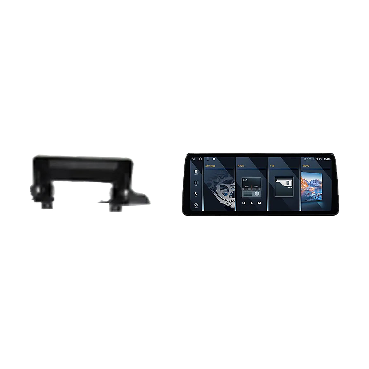 Android head unit and mount bracket with Settings, Radio, File and Video menu for BMW X3 G01 / X4 G02 NBT EVO 2018 to 2022