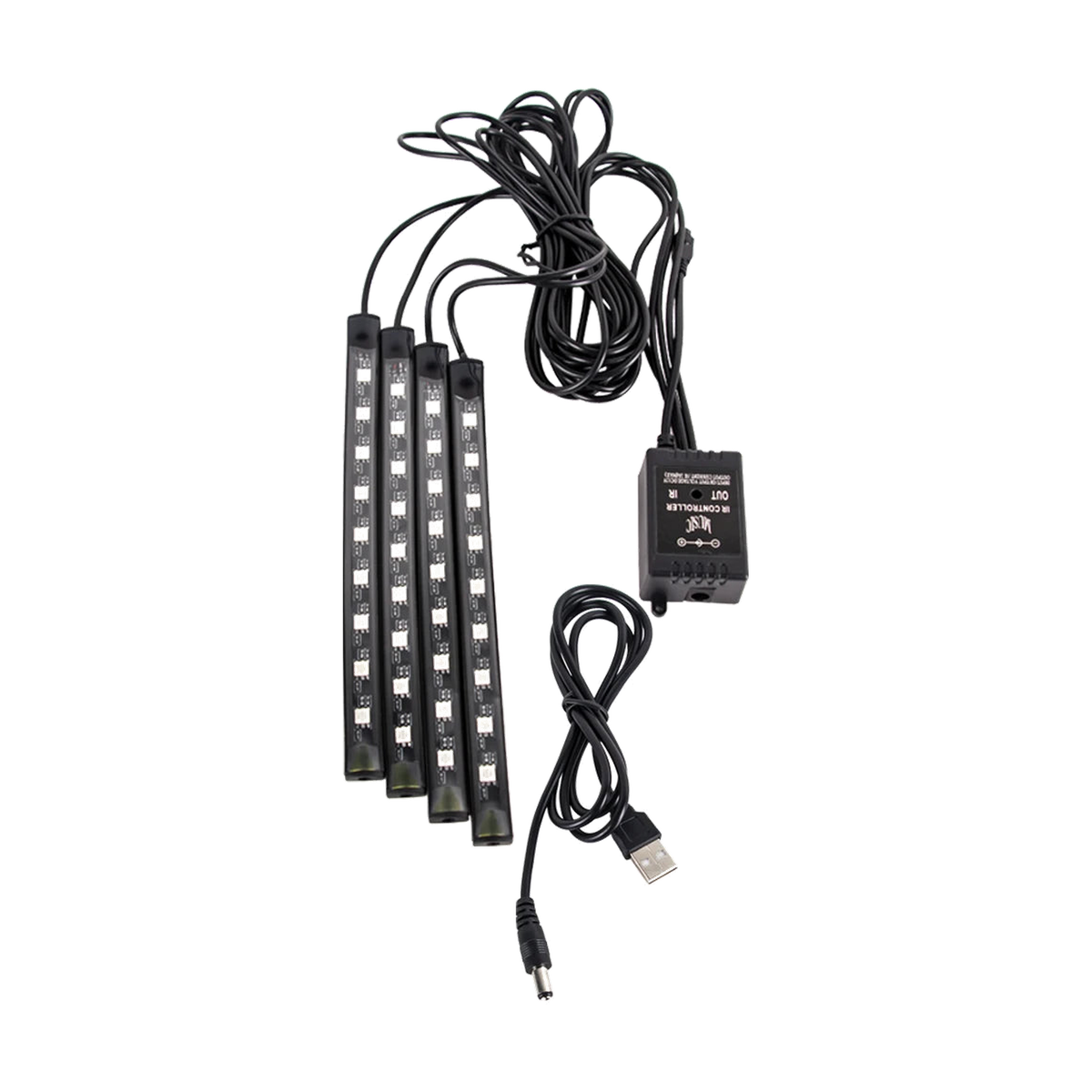RGB LED footwell ambient light strip set with USB cable and controller for BMW