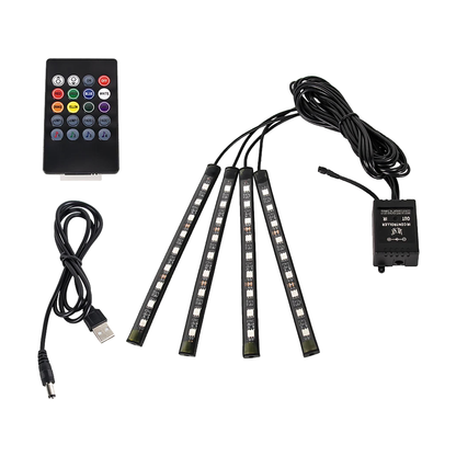 36 LED footwell ambient light strips with USB power and remote control for BMW