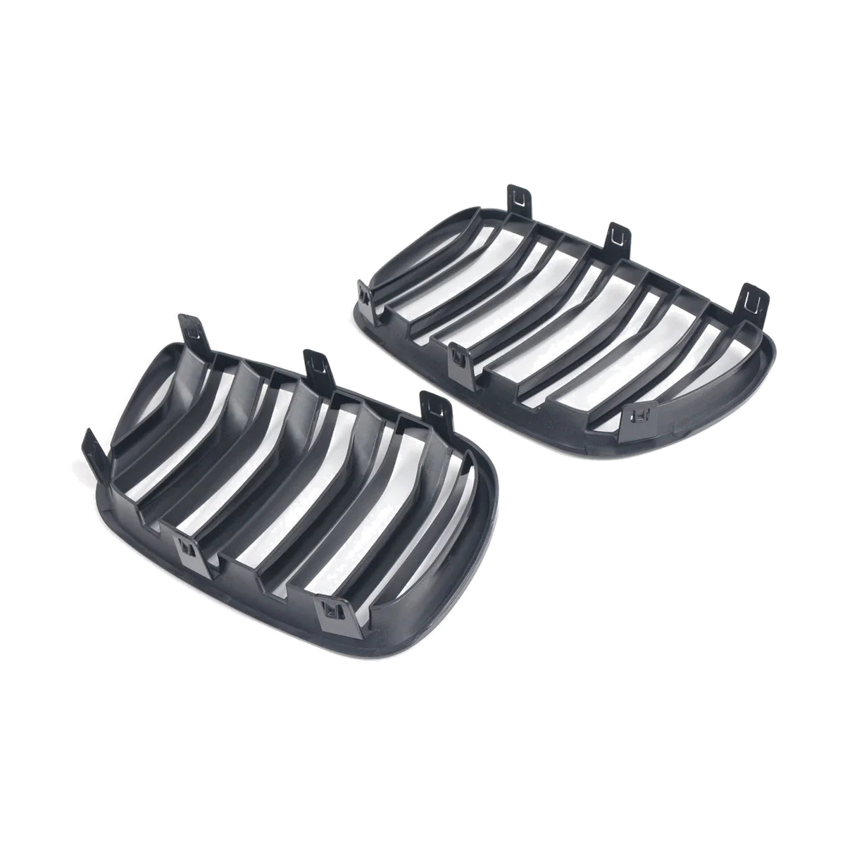 Kidney grille pair, back view showing mounting clips, for BMW X3 E83 Facelift (2007-2010)
