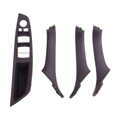 Mocha 4 piece armrest panel and pull handle set, front view, for BMW 5 Series F10 / F11 / F18 LHD