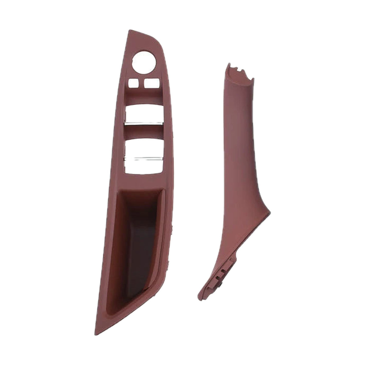 Red brown 2 piece front set, driver armrest panel and pull handle, for BMW 5 Series F10 / F11 / F18 LHD