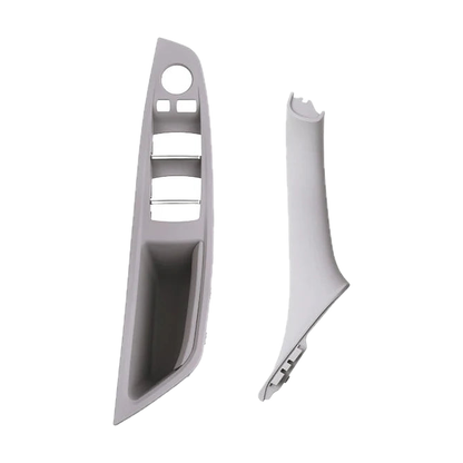 Gray 2 piece front set, driver armrest panel and pull handle, for BMW 5 Series F10 / F11 / F18 LHD