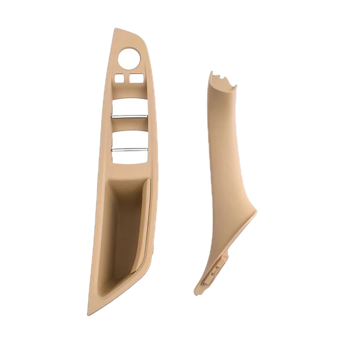 Beige 2 piece front set, driver armrest panel and pull handle, for BMW 5 Series F10 / F11 / F18 LHD