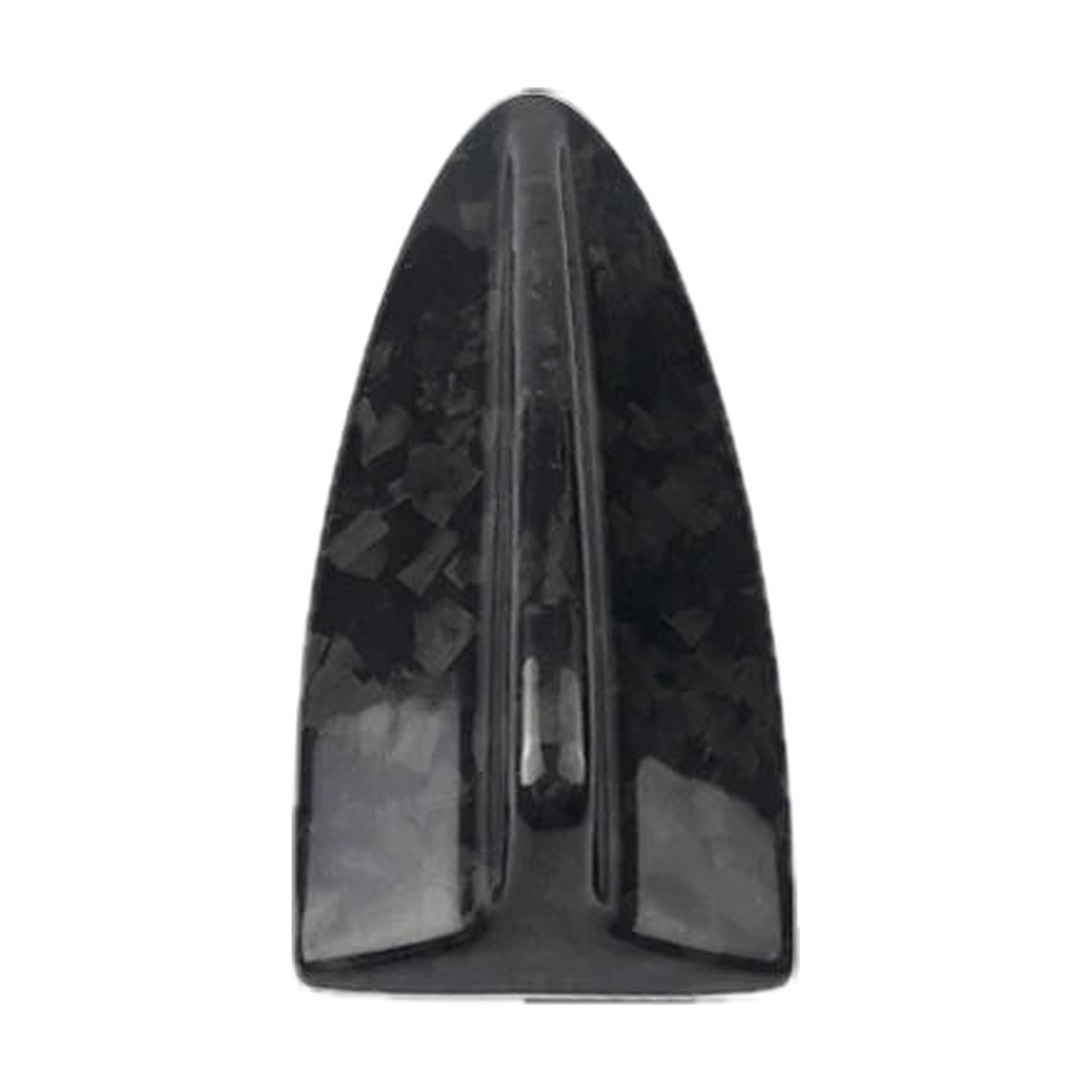 Forged carbon fiber shark fin antenna cover, front view, for BMW F22/F30/F32/F34/F36/F80/F82/F87/G11/G12/G20/G30