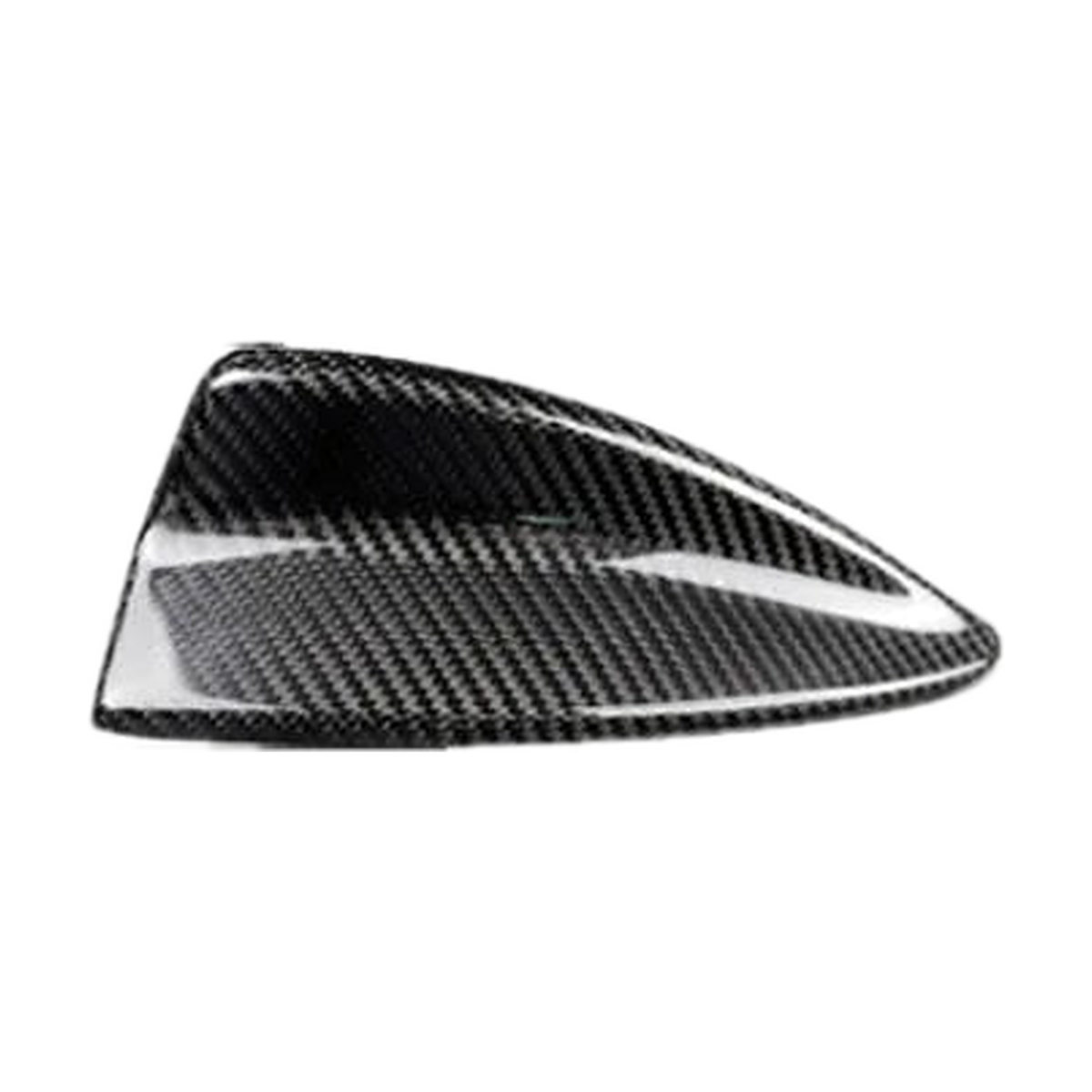 Gloss carbon fiber shark fin antenna cover, side view, for BMW F22/F30/F32/F34/F36/F80/F82/F87/G11/G12/G20/G30