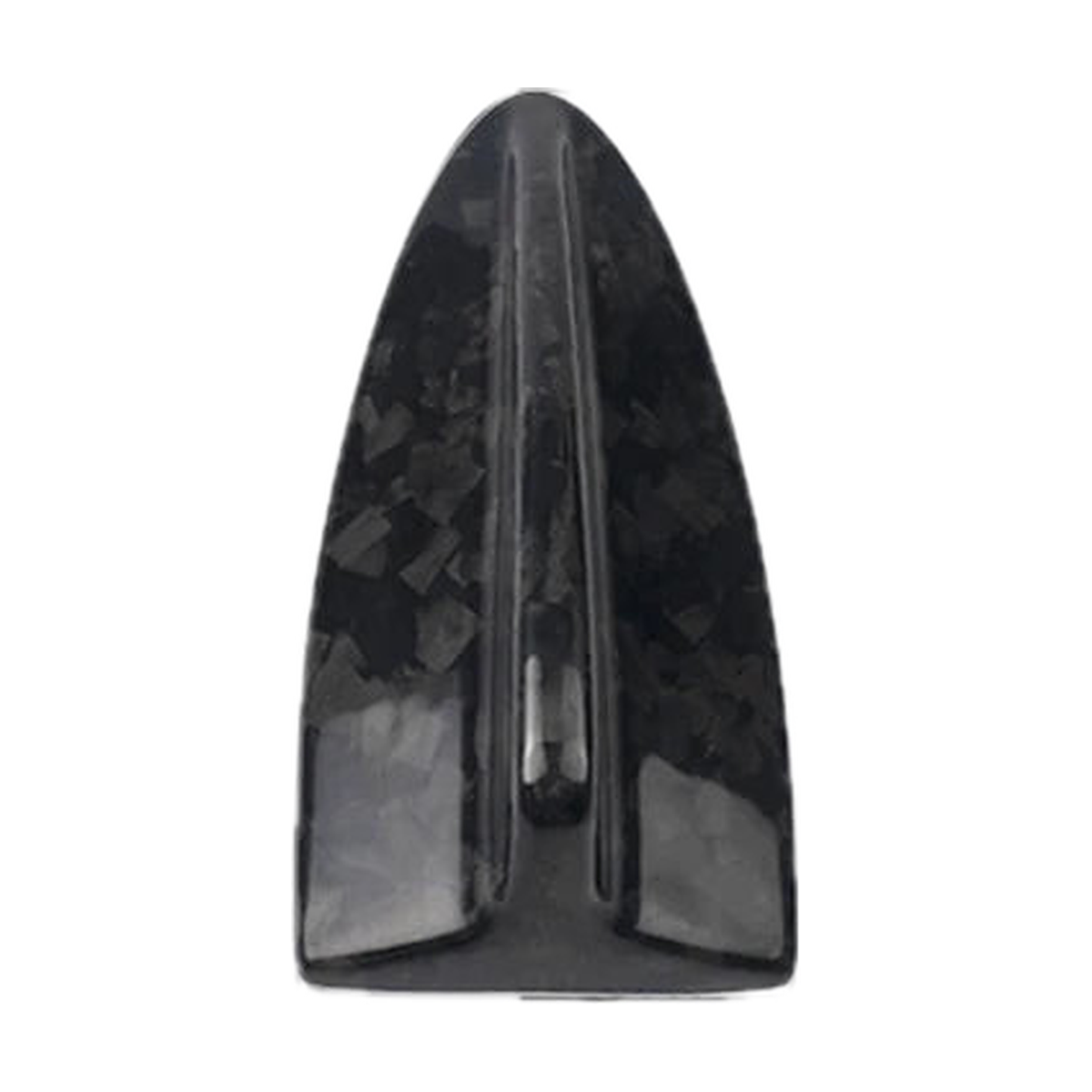 Forged carbon fiber shark fin antenna cover, front view, for BMW F22/F30/F32/F34/F36/F80/F82/F87/G11/G12/G20/G30