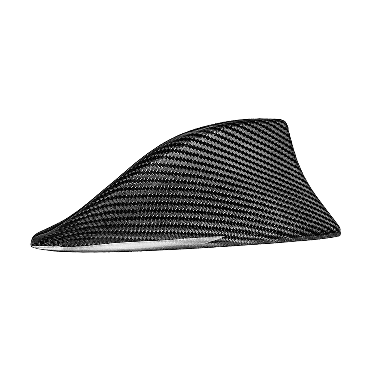 Gloss carbon fiber shark fin antenna cover, side view, for BMW F22/F30/F32/F34/F36/F80/F82/F87/G11/G12/G20/G30