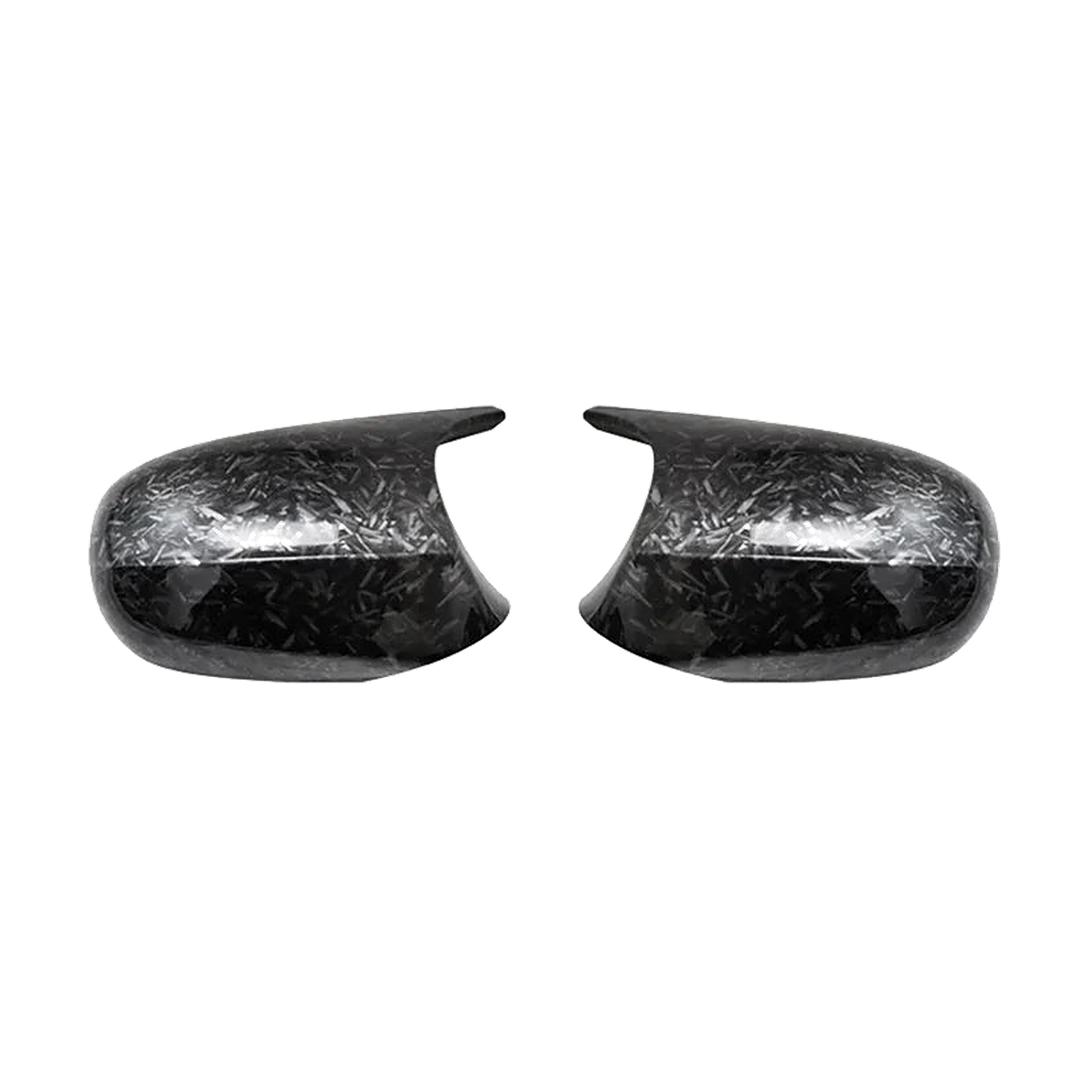 Forged carbon look mirror caps pair, style 2, for BMW 1/3 Series E81, E87, E90, E92 (2004-2013)